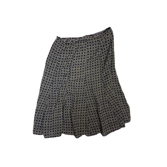 Black and Yellow Patterned Midi Skirt 34” Waist Lightweight Retro Skirt - Picture 3 of 5